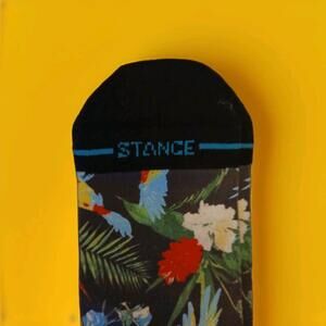 Stance Adult Black Crew Polyester Cushion Floral Cabana Casual Socks Sz L 9-13